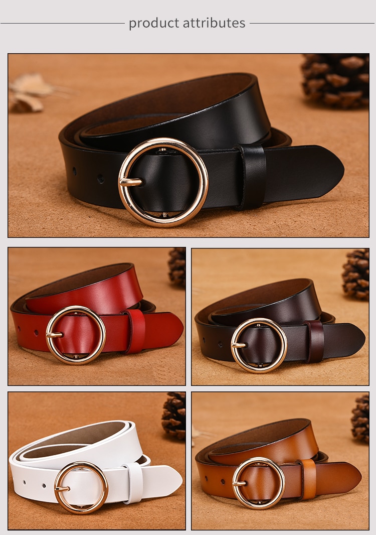 PU Leather Classic Length with Round Shaped Buckle